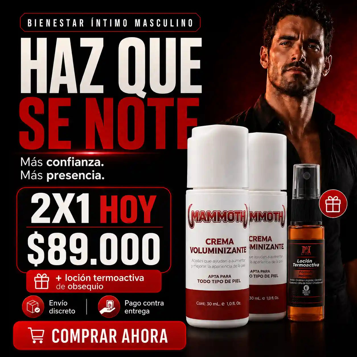 Mammoth®: Más grosor. Más seguridad. Más presencia masculina.