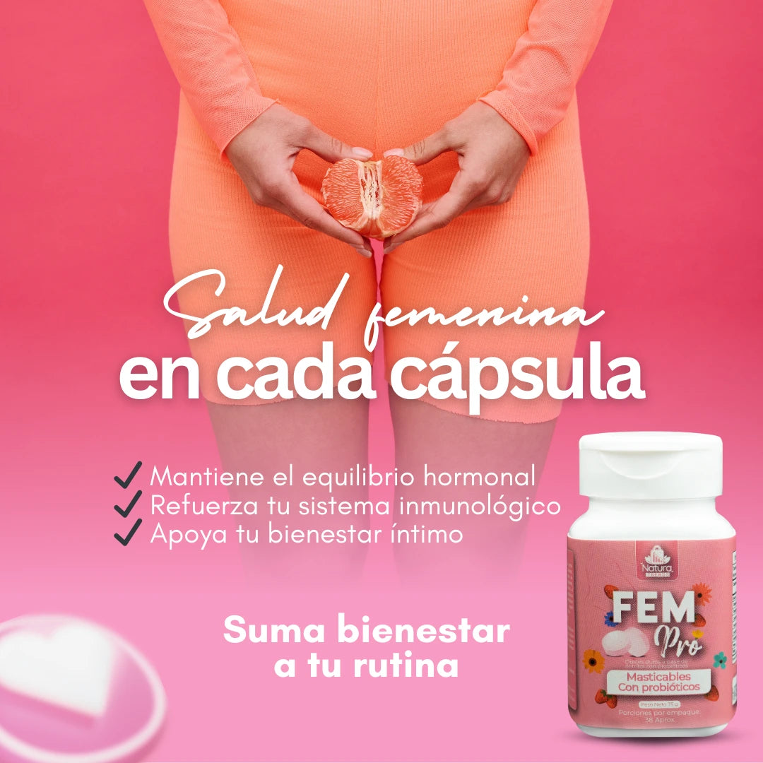 ¿Sientes molestias, mal olor o desequilibrio en tu zona íntima? FemPro es el probiótico natural que ayuda a recuperar tu confianza desde adentro 🌸