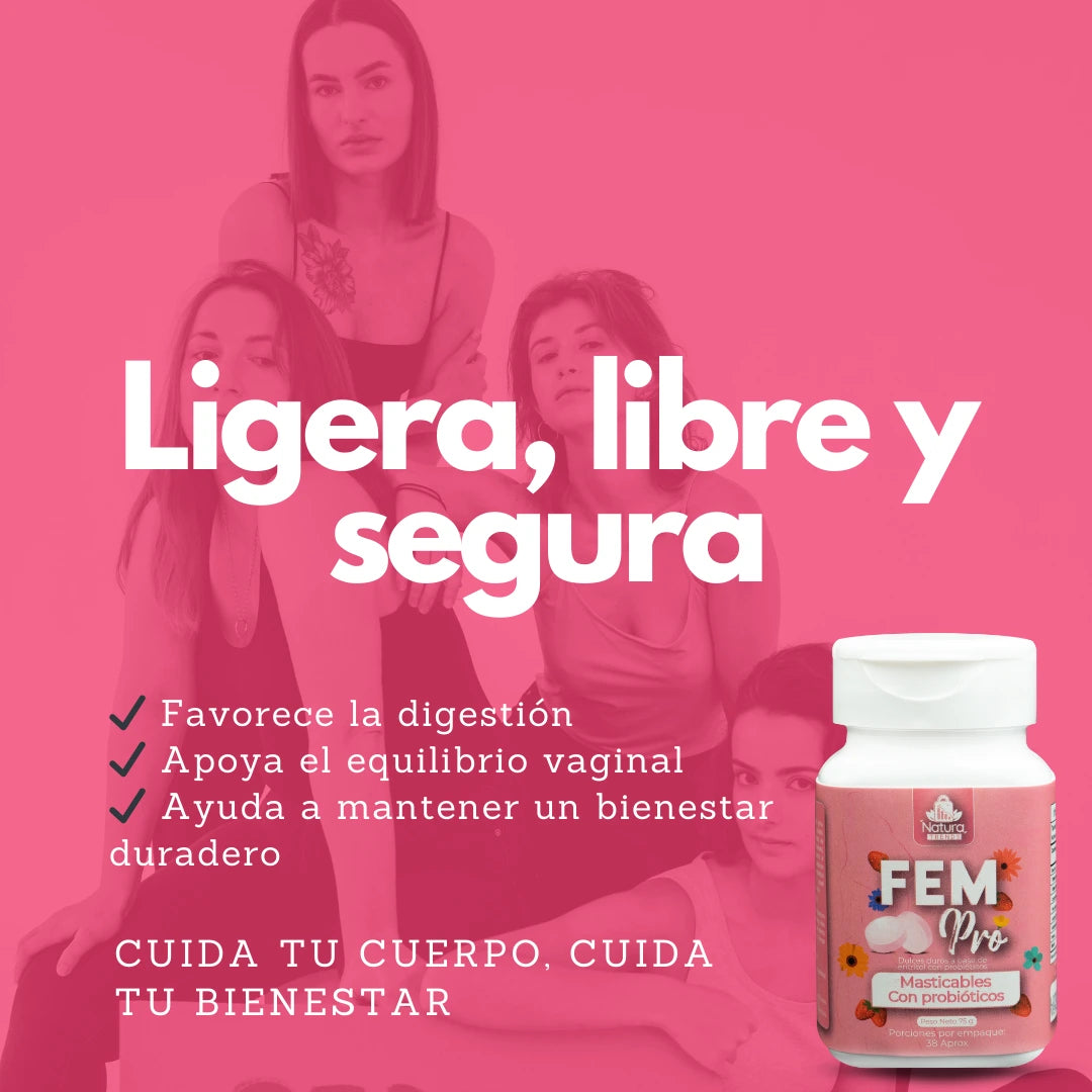 ¿Sientes molestias, mal olor o desequilibrio en tu zona íntima? FemPro es el probiótico natural que ayuda a recuperar tu confianza desde adentro 🌸